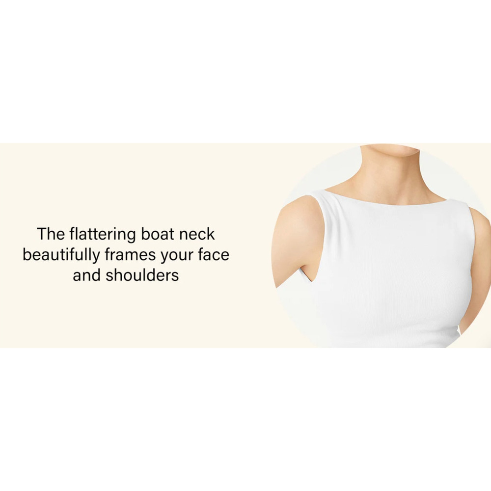 OGL Top Size S NEW Boat Neck Ruched Elastic Open Back Brami Tank Navy Blue - Picture 9 of 15